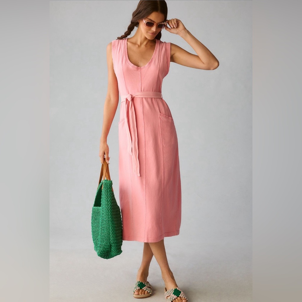 NWT Daily Practice by Anthropologie size xl pink seamed sleeveless dress.